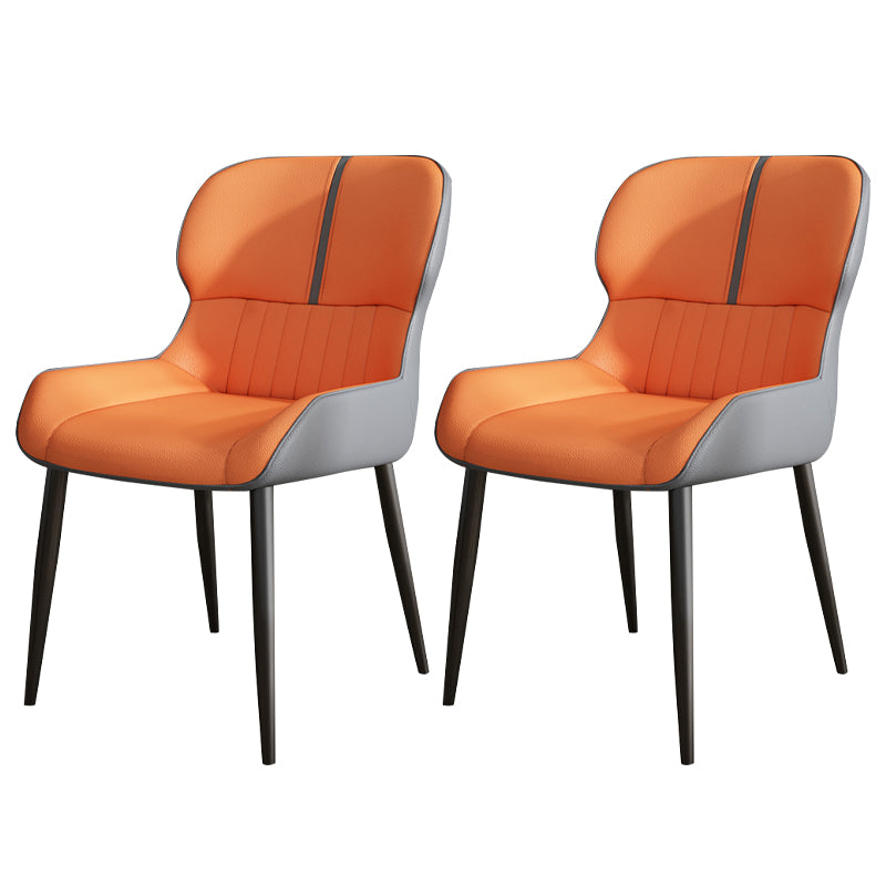 Chaise Parsons de style industriel, chaises de salle à manger sans accoudoirs avec pieds en métal