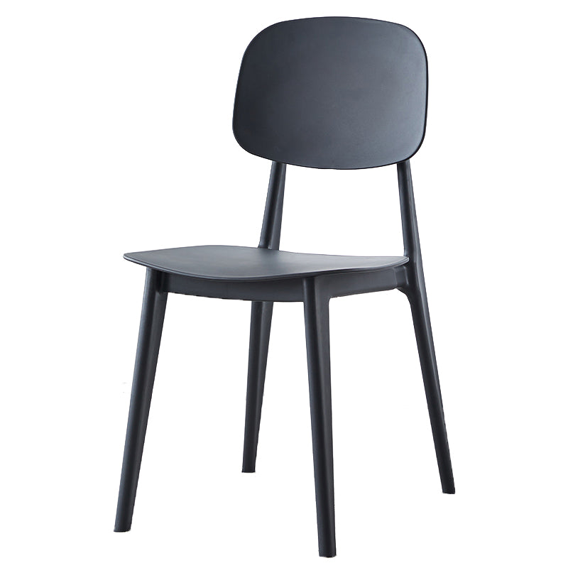 Chaise de salle à manger contemporaine en plastique, finition mate, chaise latérale de salle à manger à dossier ouvert