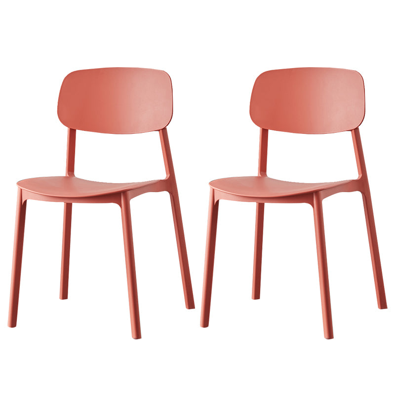 Chaise de salle à manger contemporaine en plastique, finition mate, chaise latérale de salle à manger à dossier ouvert