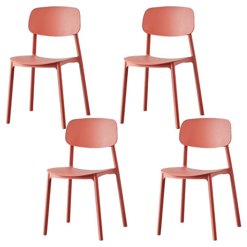 Chaise de salle à manger contemporaine en plastique, finition mate, chaise latérale de salle à manger à dossier ouvert