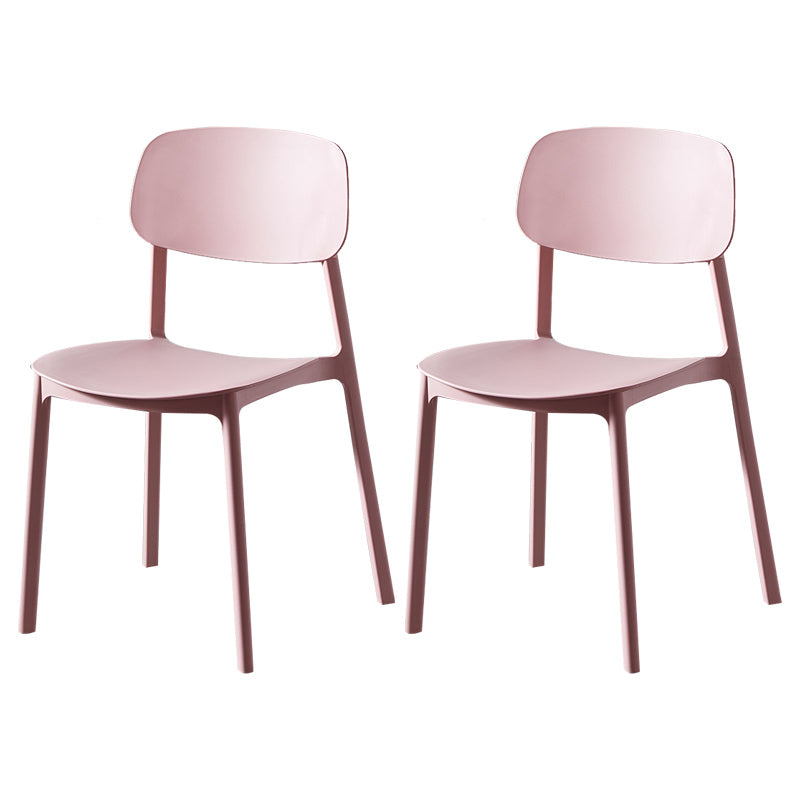 Chaise de salle à manger contemporaine en plastique, finition mate, chaise latérale de salle à manger à dossier ouvert