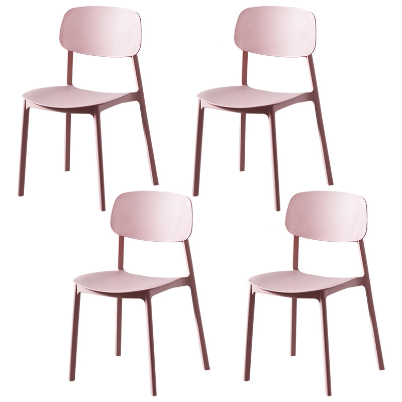 Chaise de salle à manger contemporaine en plastique, finition mate, chaise latérale de salle à manger à dossier ouvert