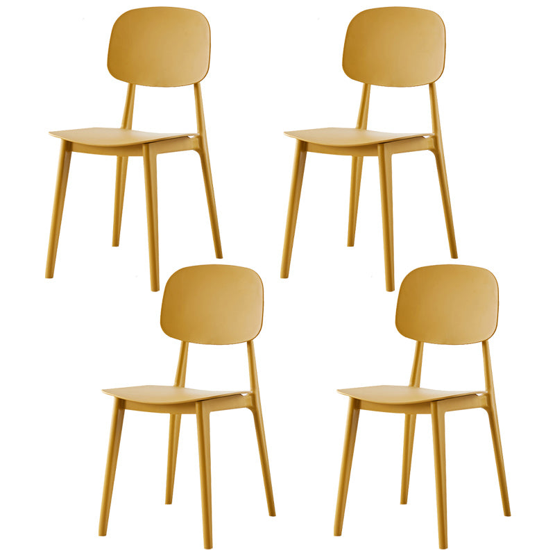 Chaise de salle à manger contemporaine en plastique, finition mate, chaise latérale de salle à manger à dossier ouvert