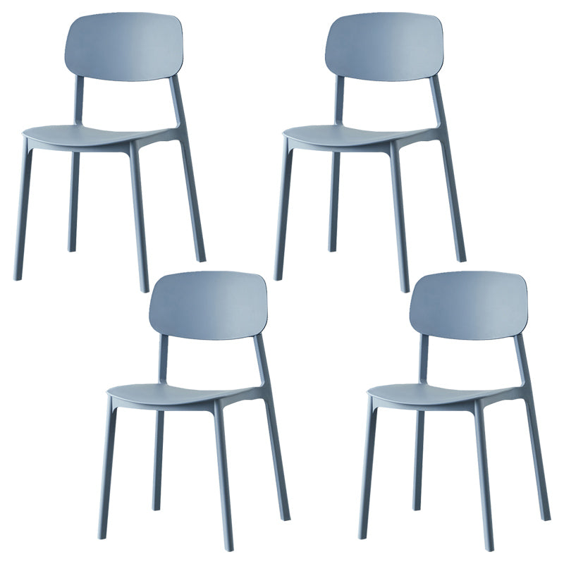 Chaise de salle à manger contemporaine en plastique, finition mate, chaise latérale de salle à manger à dossier ouvert
