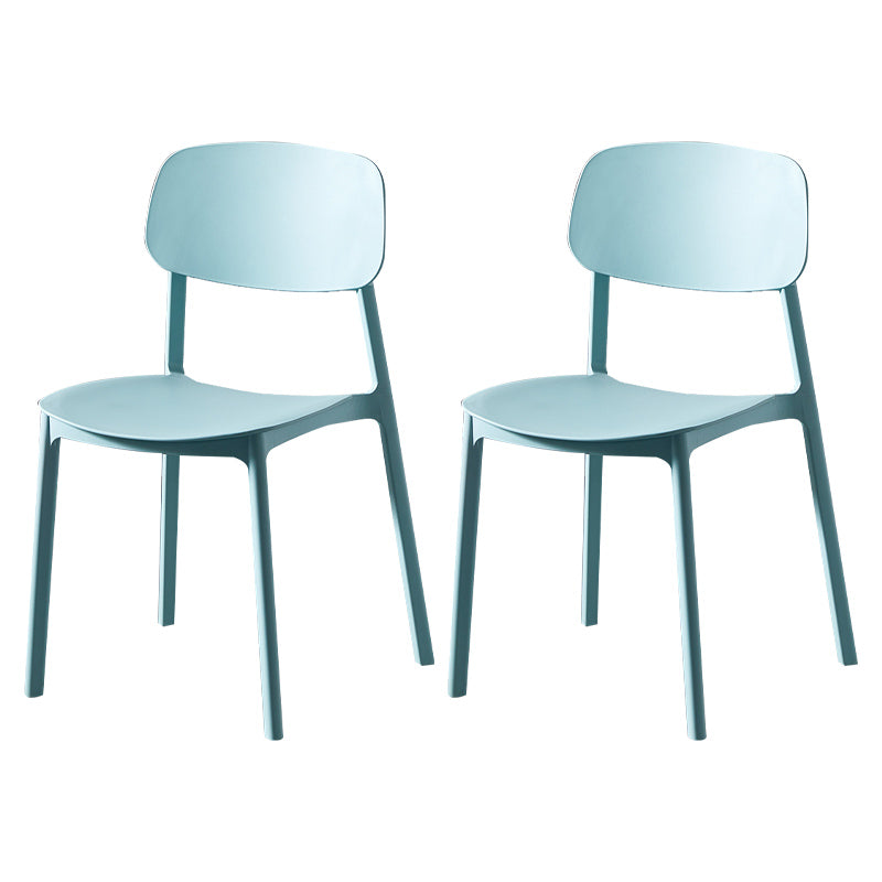 Chaise de salle à manger contemporaine en plastique, finition mate, chaise latérale de salle à manger à dossier ouvert