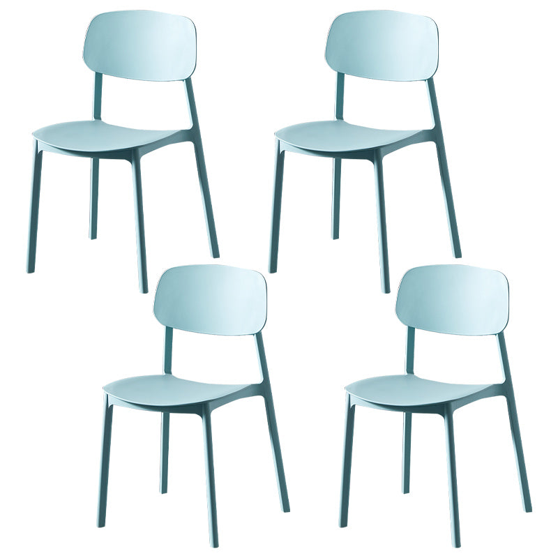 Chaise de salle à manger contemporaine en plastique, finition mate, chaise latérale de salle à manger à dossier ouvert