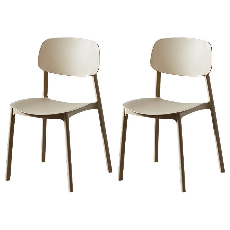 Chaise de salle à manger contemporaine en plastique, finition mate, chaise latérale de salle à manger à dossier ouvert