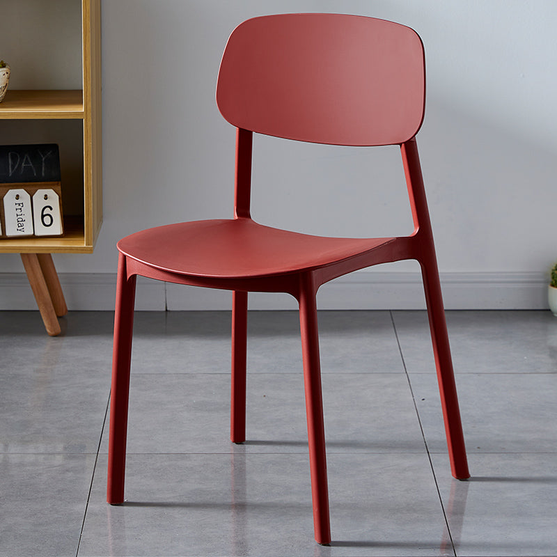 Chaise de salle à manger contemporaine en plastique, finition mate, chaise latérale de salle à manger à dossier ouvert