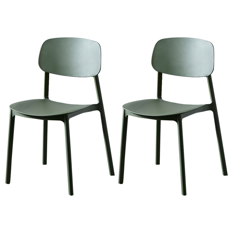 Chaise de salle à manger contemporaine en plastique, finition mate, chaise latérale de salle à manger à dossier ouvert