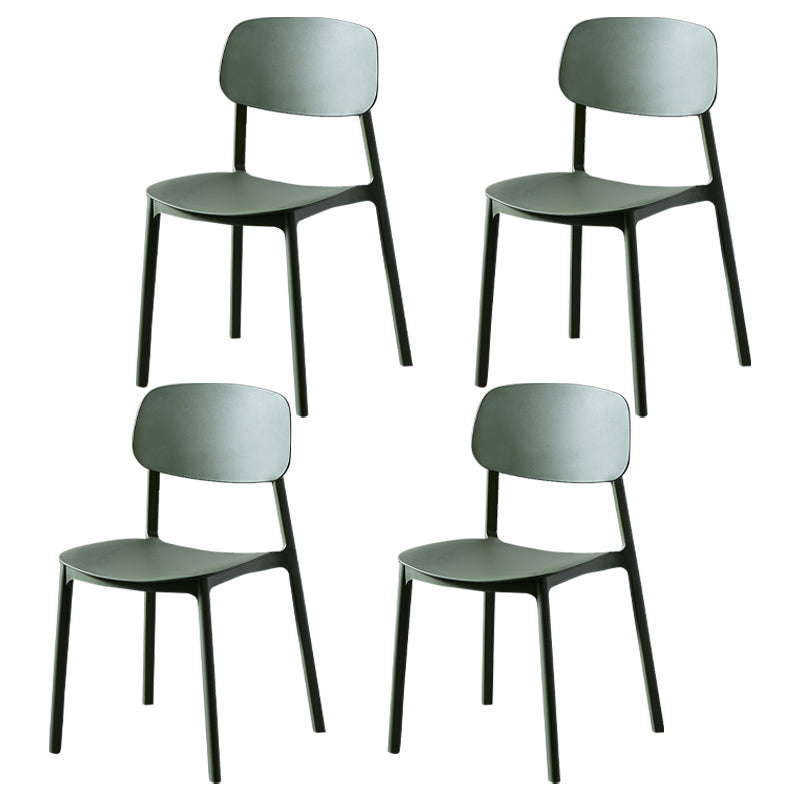 Chaise de salle à manger contemporaine en plastique, finition mate, chaise latérale de salle à manger à dossier ouvert