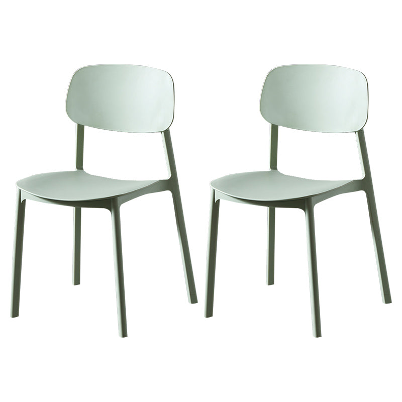 Chaise de salle à manger contemporaine en plastique, finition mate, chaise latérale de salle à manger à dossier ouvert