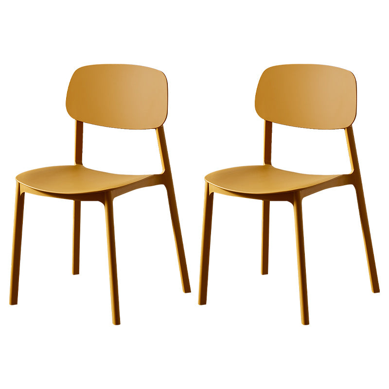Chaise de salle à manger contemporaine en plastique, finition mate, chaise latérale de salle à manger à dossier ouvert