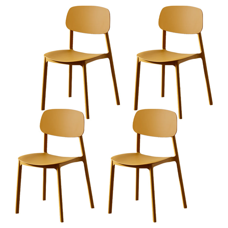 Chaise de salle à manger contemporaine en plastique, finition mate, chaise latérale de salle à manger à dossier ouvert