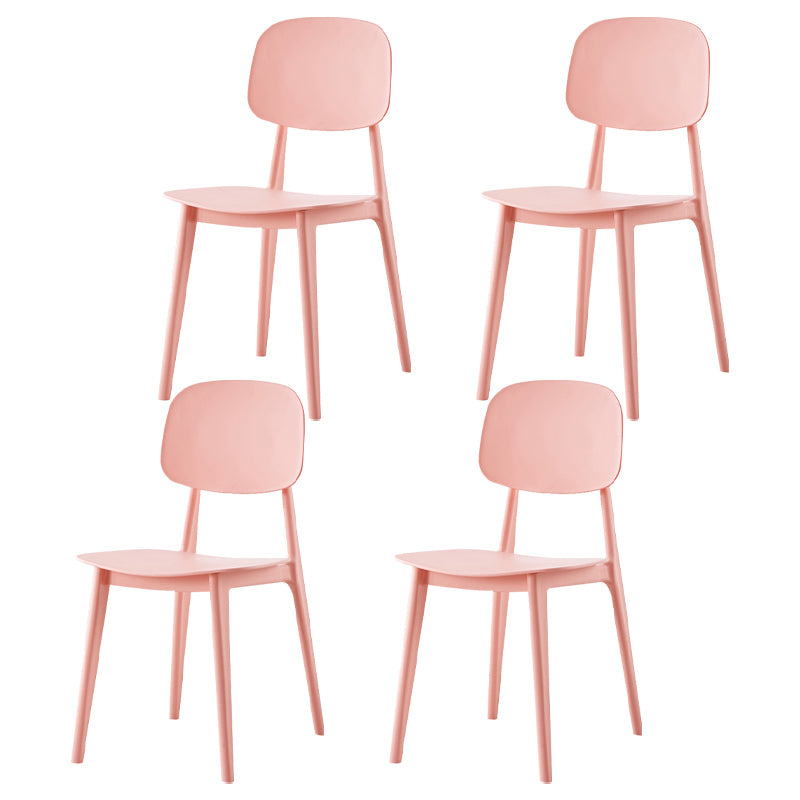 Chaise de salle à manger contemporaine en plastique, finition mate, chaise latérale de salle à manger à dossier ouvert