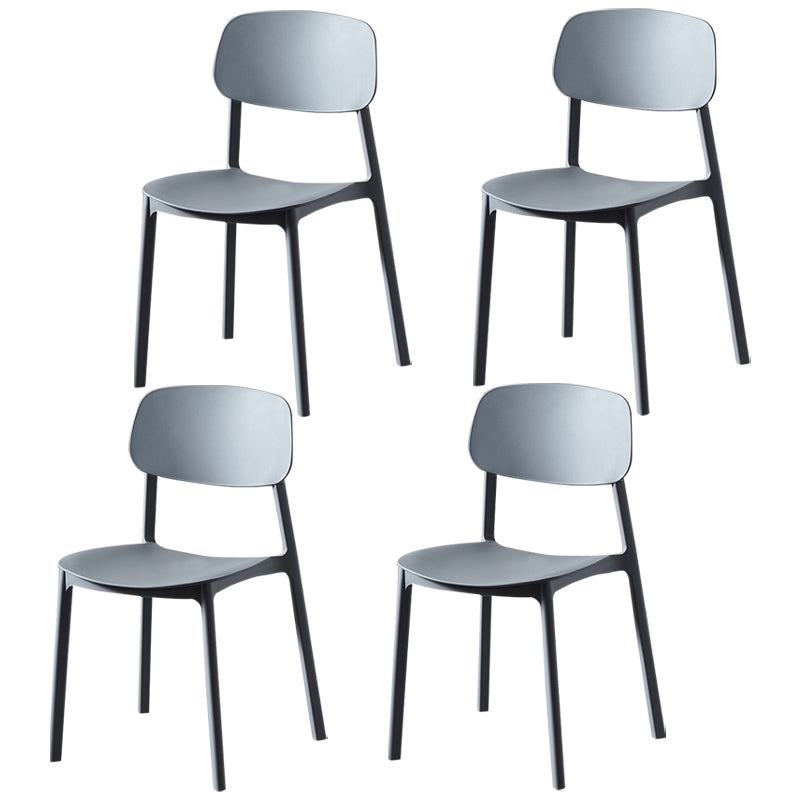 Chaise de salle à manger contemporaine en plastique, finition mate, chaise latérale de salle à manger à dossier ouvert