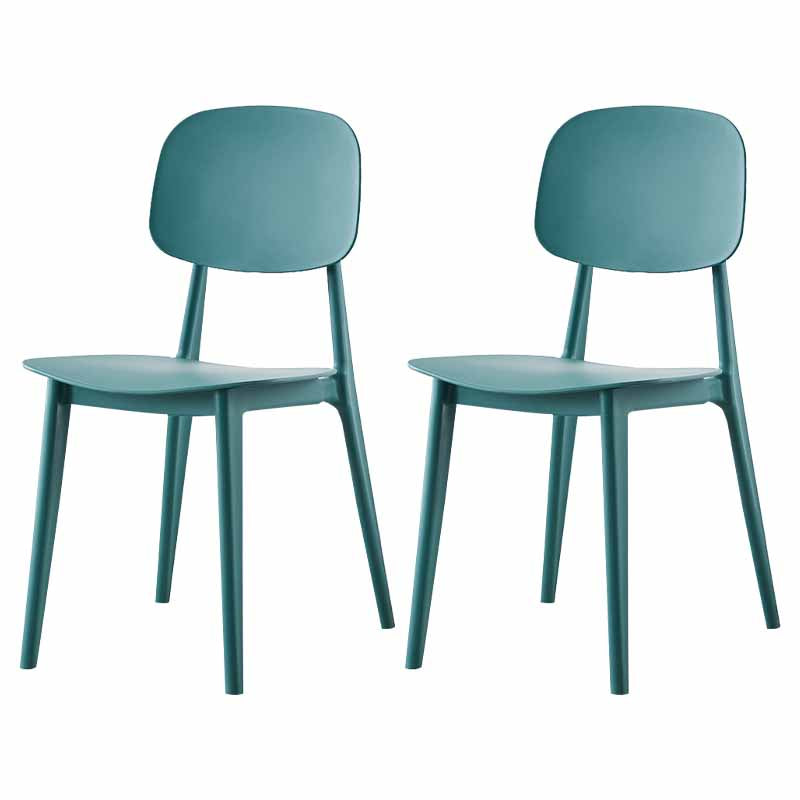Chaise de salle à manger contemporaine en plastique, finition mate, chaise latérale de salle à manger à dossier ouvert