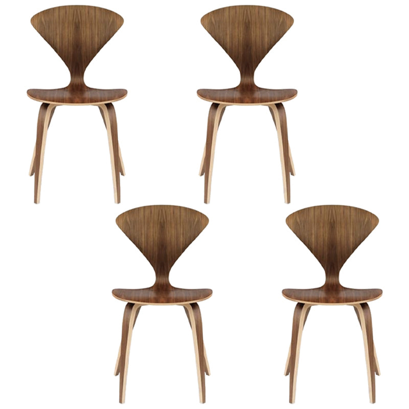 Contemporary Solid Wood Dining Chairs Armless Dining Chairs for Home Use