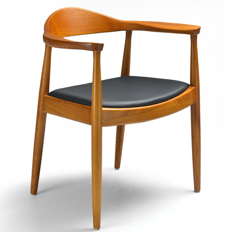 Modern Style Wood Dining Chair Stackable Open Back Dining Side Chair for Home