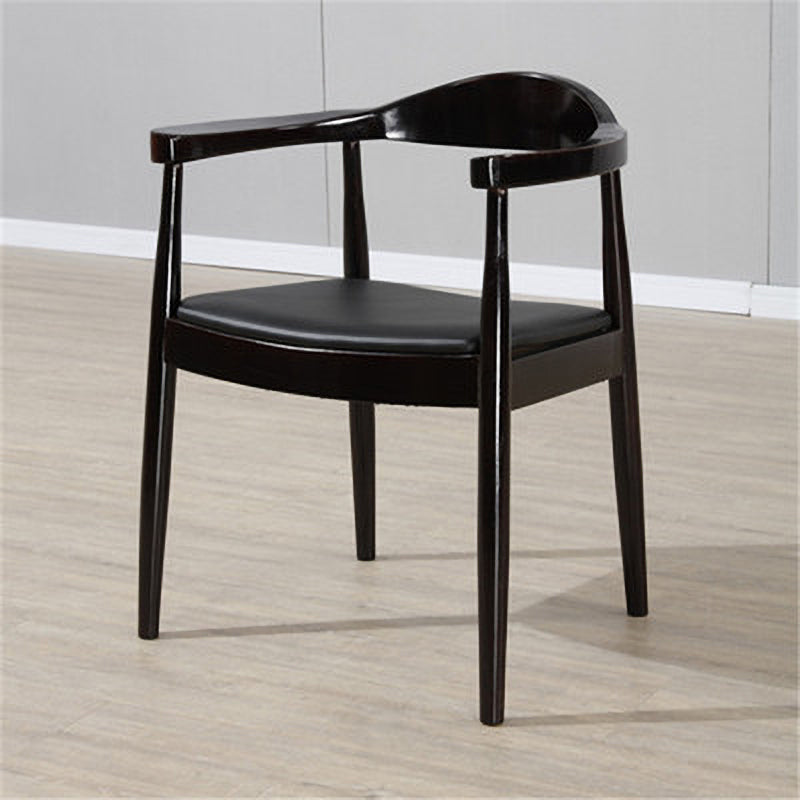 Modern Style Wood Dining Chair Stackable Open Back Dining Side Chair for Home