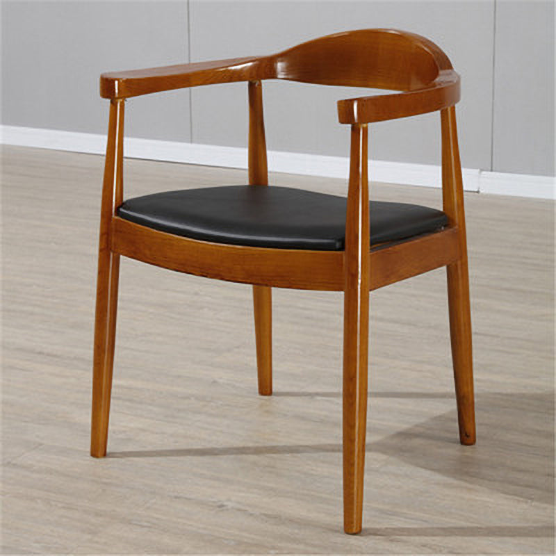 Modern Style Wood Dining Chair Stackable Open Back Dining Side Chair for Home