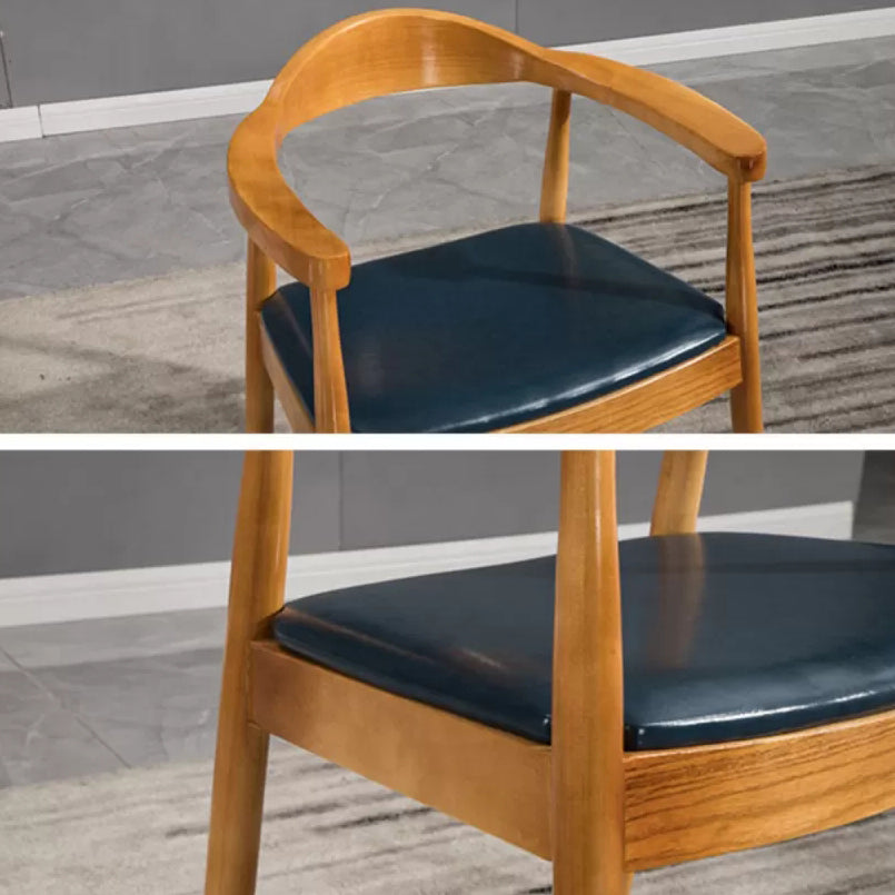 Modern Style Wood Dining Chair Stackable Open Back Dining Side Chair for Home