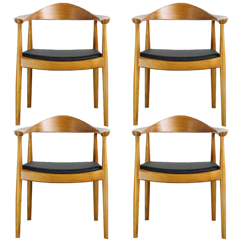 Modern Style Wood Dining Chair Stackable Open Back Dining Side Chair for Home