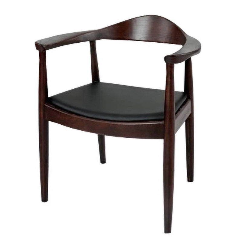 Modern Style Wood Dining Chair Stackable Open Back Dining Side Chair for Home