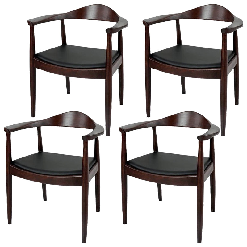 Modern Style Wood Dining Chair Stackable Open Back Dining Side Chair for Home