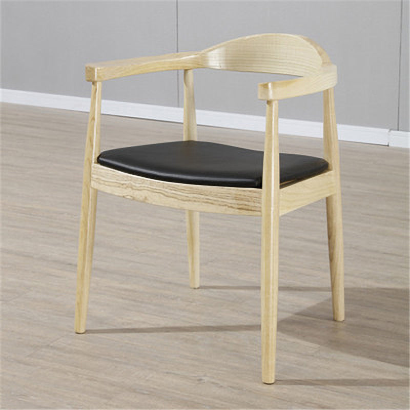 Modern Style Wood Dining Chair Stackable Open Back Dining Side Chair for Home