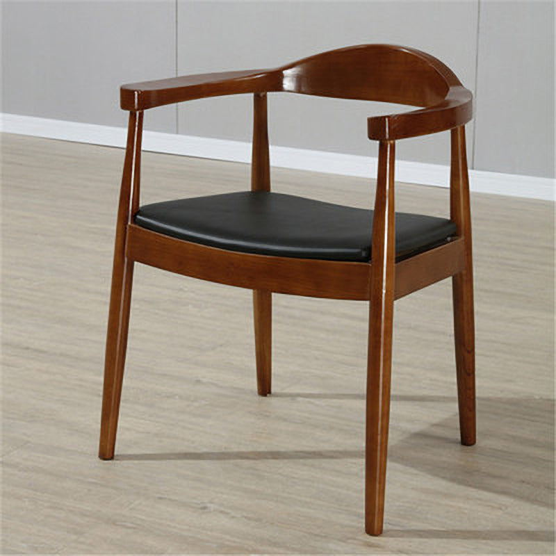 Modern Style Wood Dining Chair Stackable Open Back Dining Side Chair for Home