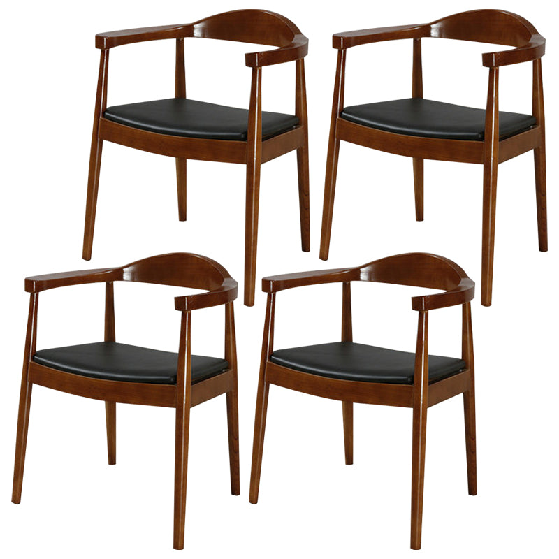 Modern Style Wood Dining Chair Stackable Open Back Dining Side Chair for Home