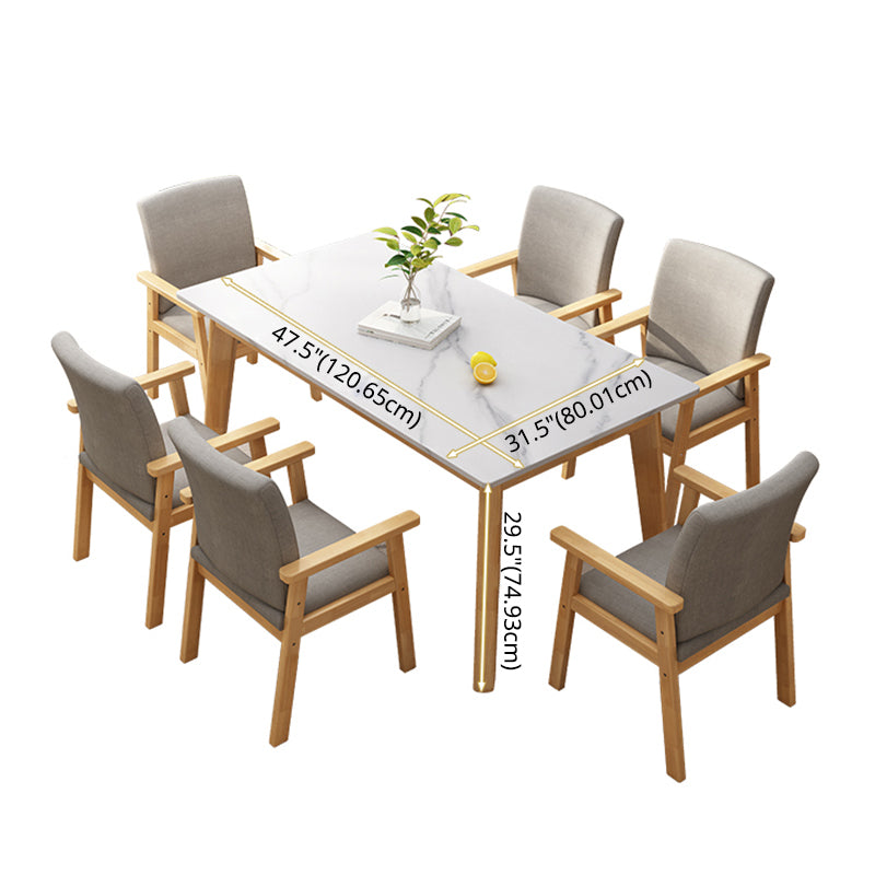 Ensemble de restauration de cuisine en pierre fritrée minimaliste Ensemble de restauration standard blanc avec table de 4 jambes