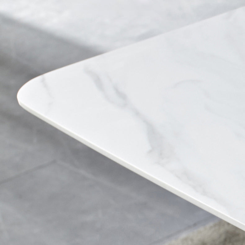 Juegos de comedor contemporáneos con mesa de comedor de piedra sinterizada y sillas de cojín