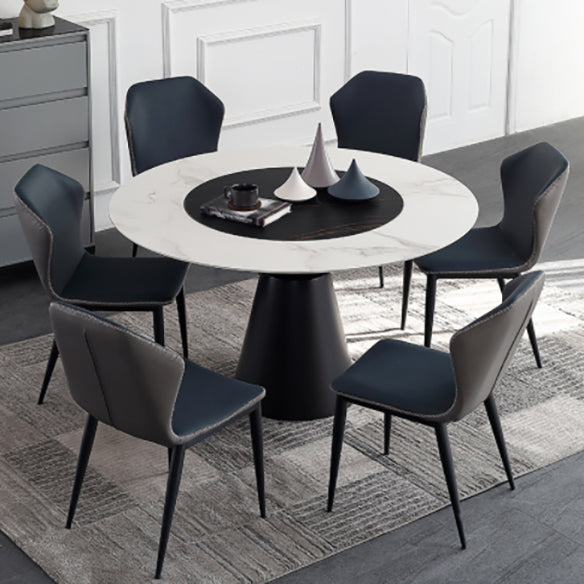 Juego de comedor de forma redonda de estilo moderno muebles de mesa de comedor de piedra sinterizada para restaurante
