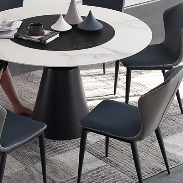 Juego de comedor de forma redonda de estilo moderno muebles de mesa de comedor de piedra sinterizada para restaurante