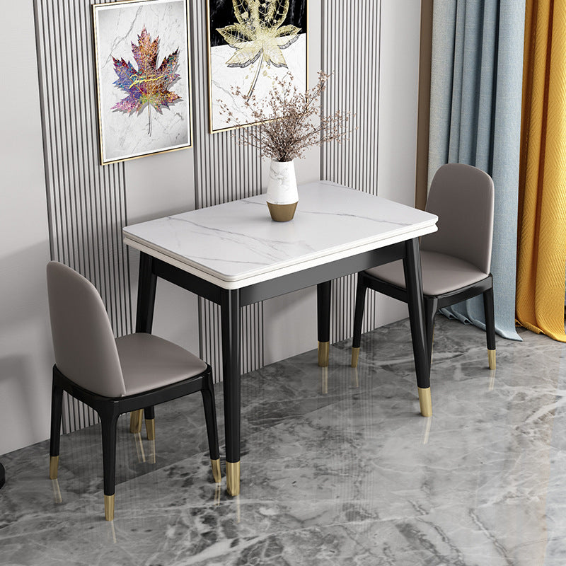 Glam Sintered Stone Rectangle Dining Room Set Space-Saving Design Dining Table Furniture