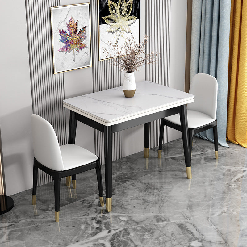 Glam Sintered Stone Rectangle Dining Room Set Space-Saving Design Dining Table Furniture