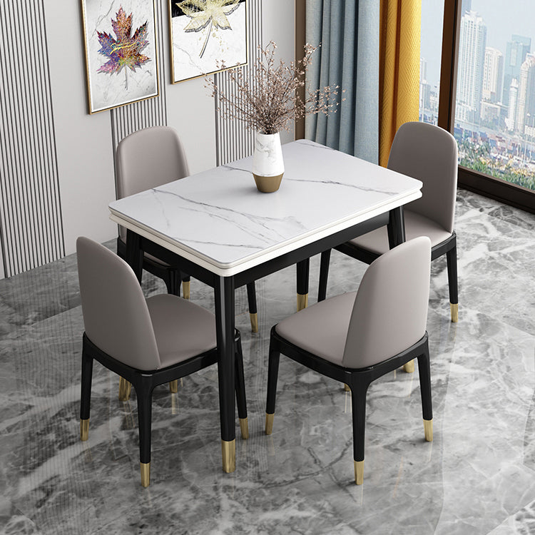 Glam Sintered Stone Rectangle Dining Room Set Space-Saving Design Dining Table Furniture