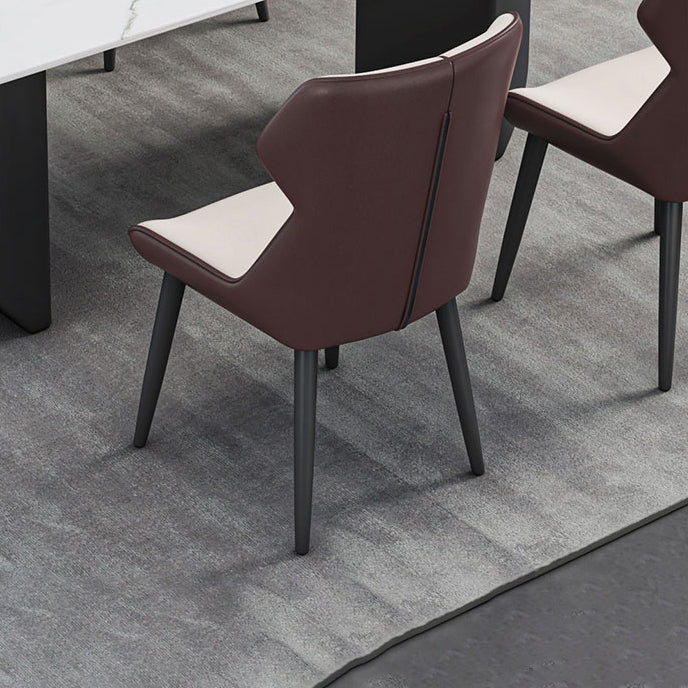 Contemporary Style Dining Set with Sintered Stone Dining Table and Cushion Chairs