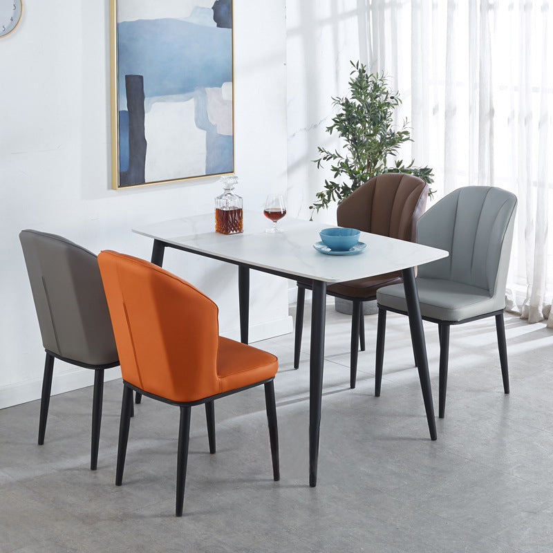 Minimalist Style Table Set with Sintered Stone Dining Table and Padded Chairs