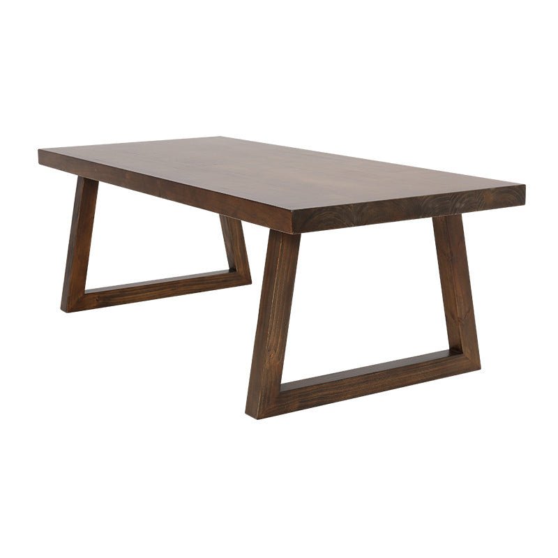 Contemporary Solid Wood Dining Table Set Rectangle Shape Standard Dining Set in Brown