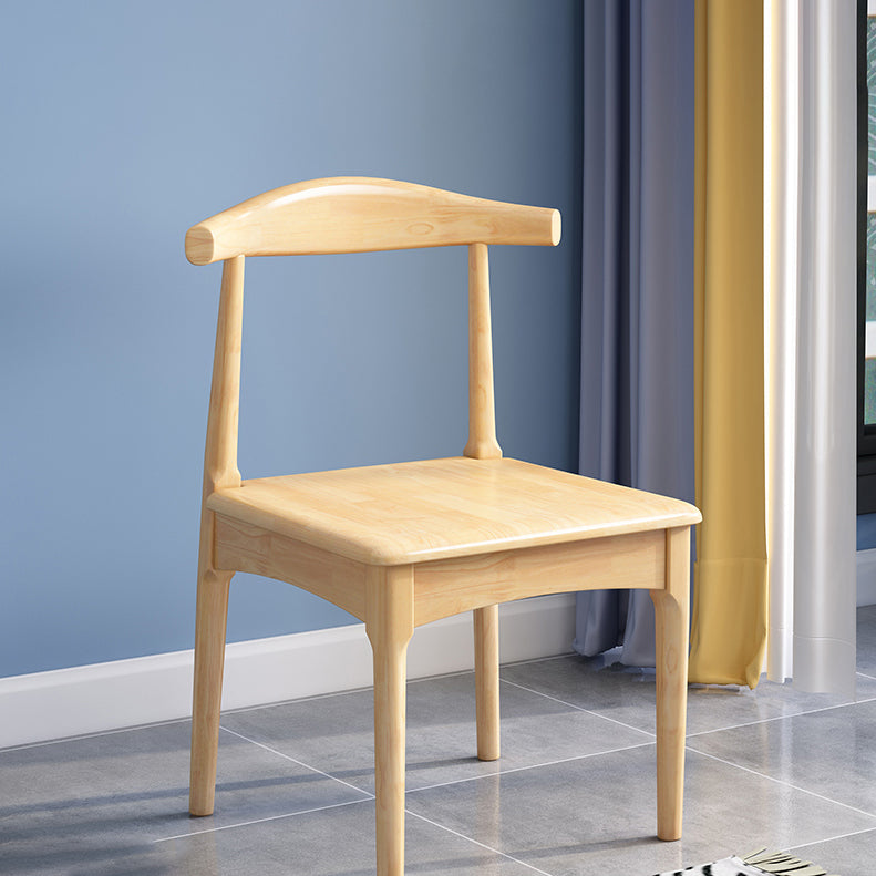 Scandinavian Wood Dining Chairs Indoor Armless Open Back Dining Side Chair