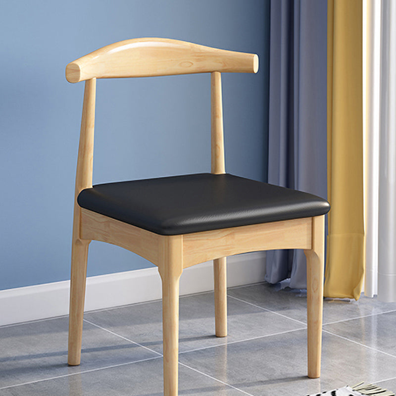 Scandinavian Wood Dining Chairs Indoor Armless Open Back Dining Side Chair
