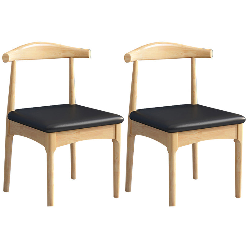 Scandinavian Wood Dining Chairs Indoor Armless Open Back Dining Side Chair