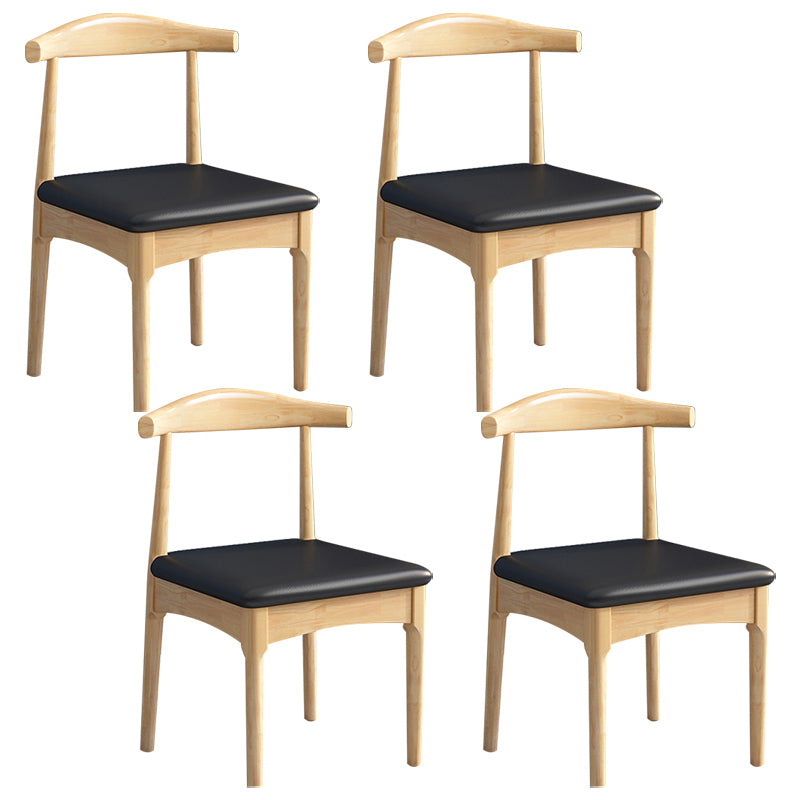 Scandinavian Wood Dining Chairs Indoor Armless Open Back Dining Side Chair