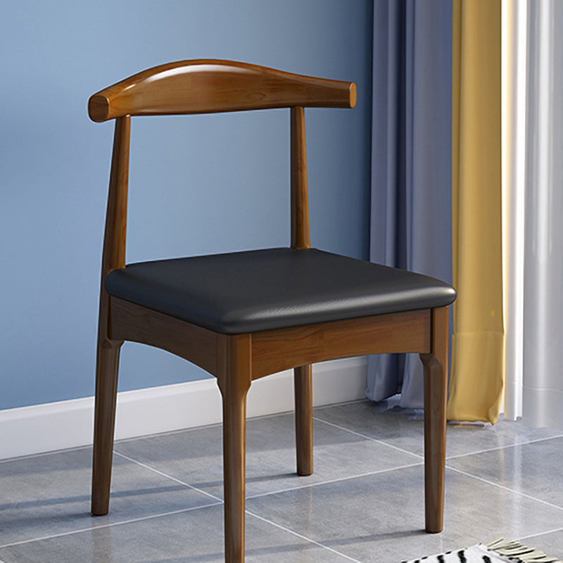 Scandinavian Wood Dining Chairs Indoor Armless Open Back Dining Side Chair