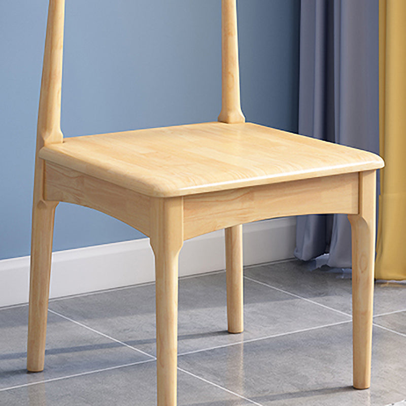 Scandinavian Wood Dining Chairs Indoor Armless Open Back Dining Side Chair