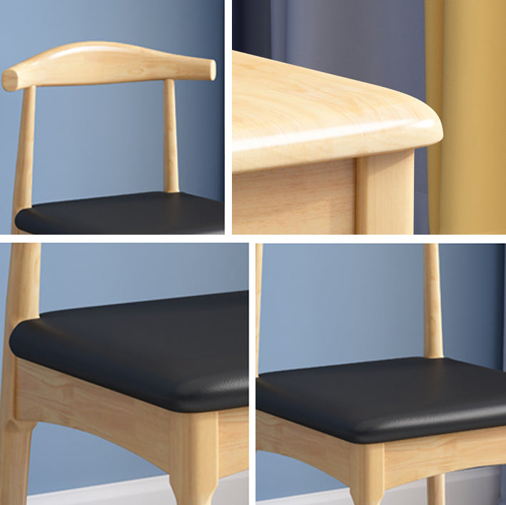 Scandinavian Wood Dining Chairs Indoor Armless Open Back Dining Side Chair