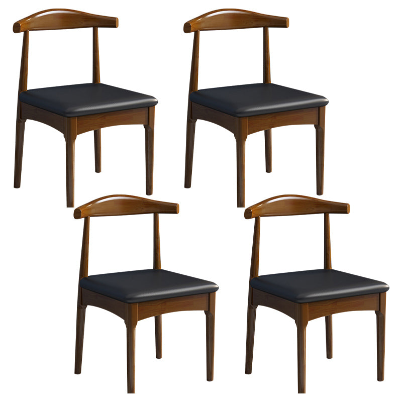 Scandinavian Wood Dining Chairs Indoor Armless Open Back Dining Side Chair