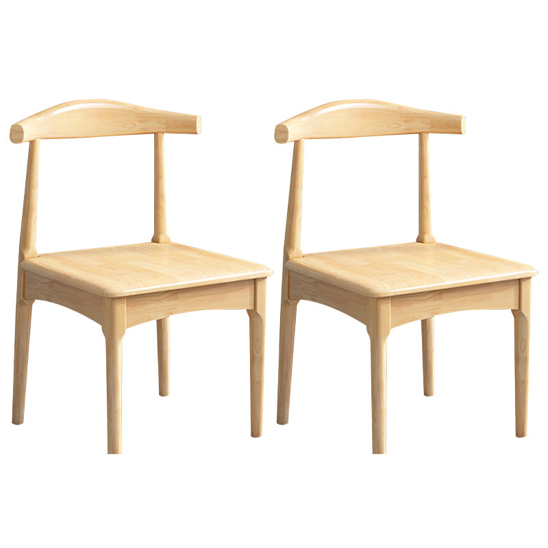 Scandinavian Wood Dining Chairs Indoor Armless Open Back Dining Side Chair